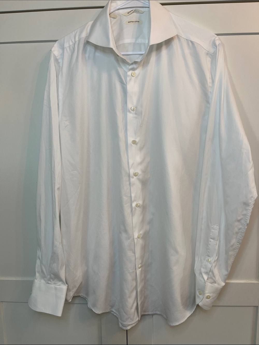 Suitsupply Slim Fit Egyptian Cotton Men's White Long Sleeve Dress Shirt - 41 / 1